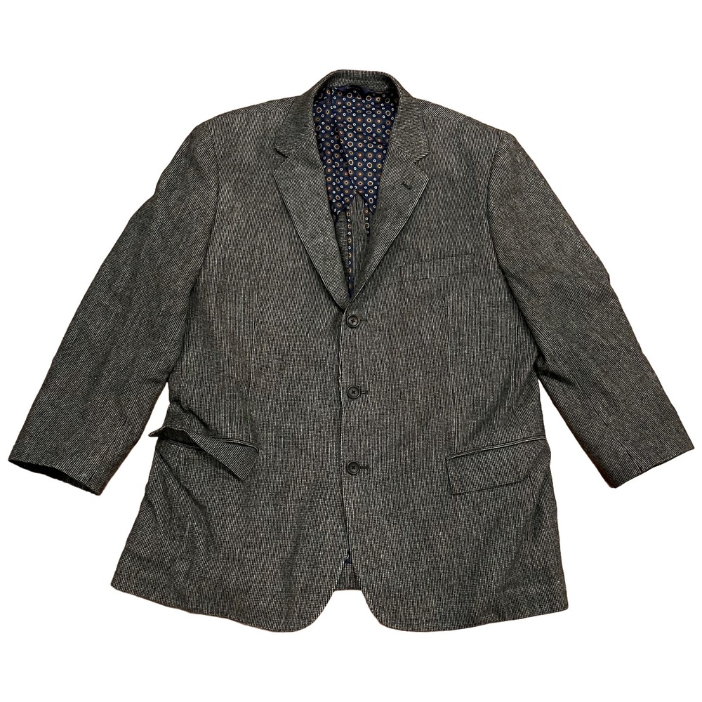 Brooks Brothers Blazer Sport Coat Regent Mens 46R Grey Wool Check Jacket